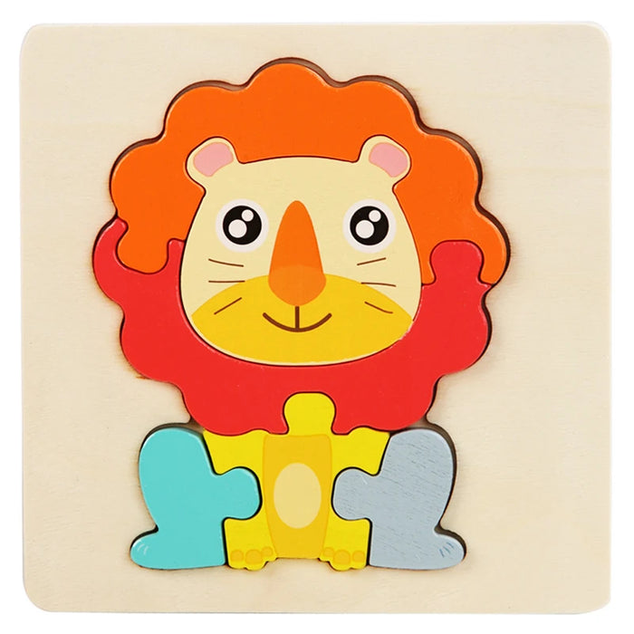 Kids Wooden Toys Wood Puzzle Cartoon